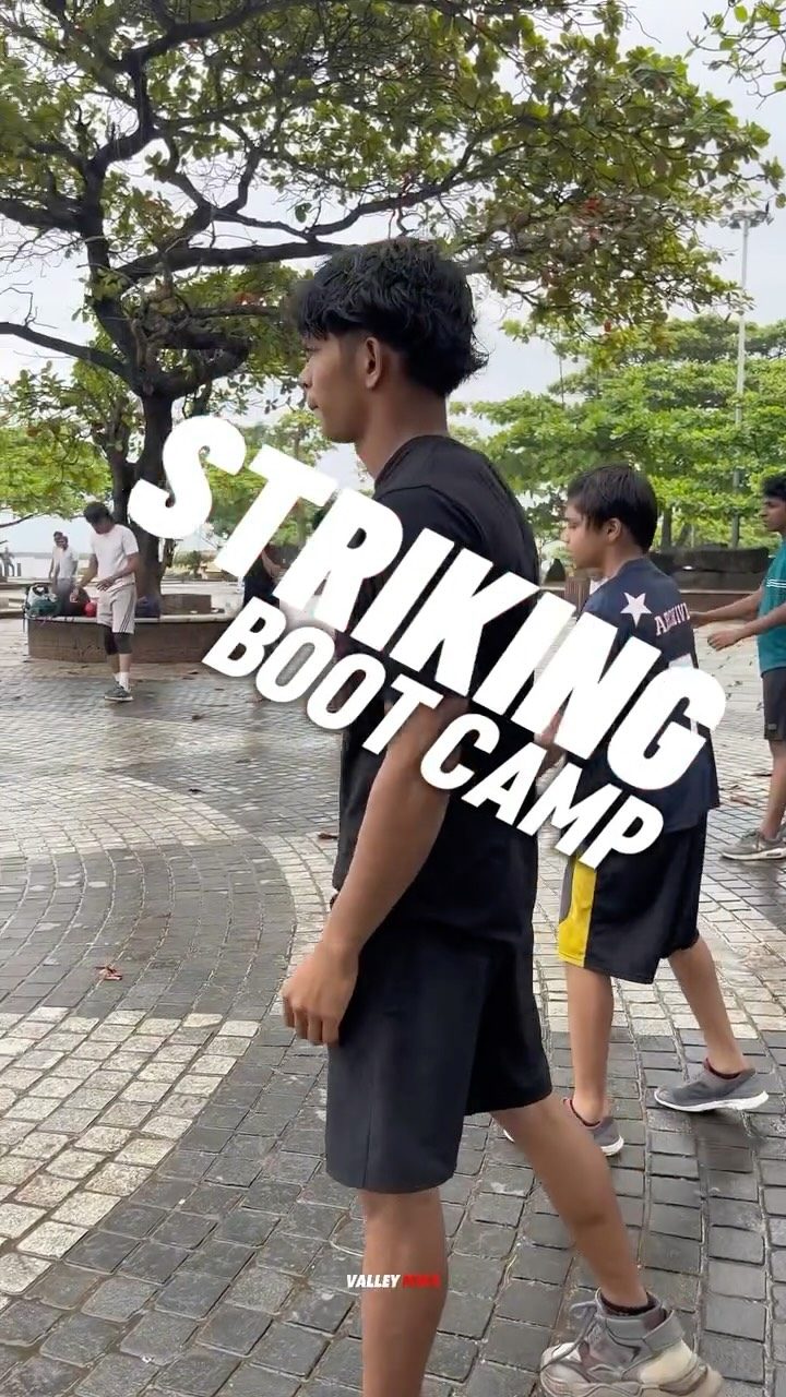 Outdoor striking boot camp on Calicut beach